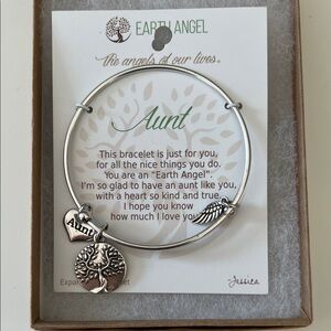 2/$7 Earth Angel Silver Aunt Bracelet